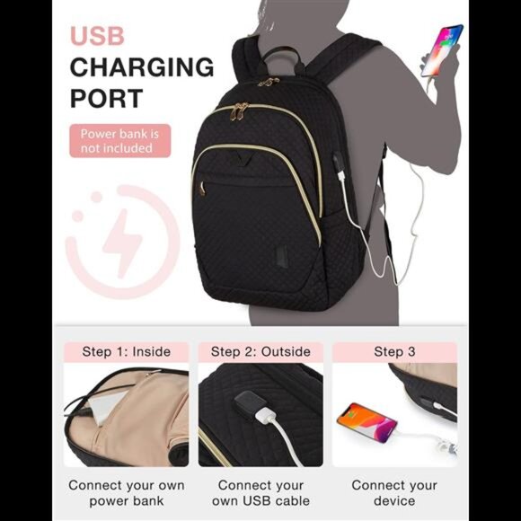 anti theft laptop travel backpack with usb plug charging port WENIG Anti-Theft Lock,Water Resistant Slim Work Computer Bag for Men College Bookbags Fits 15.6 Inch Laptop : Electronics and tear Laptop Backpack Anti Theft Travel